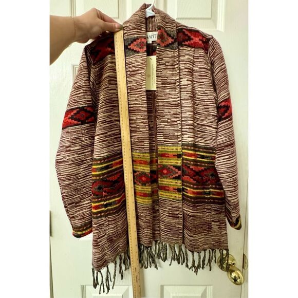 NWT BHANTI Women's Rishikesh Fringe Bottom Himalayan Open Front Cardigan Small - Picture 9 of 12